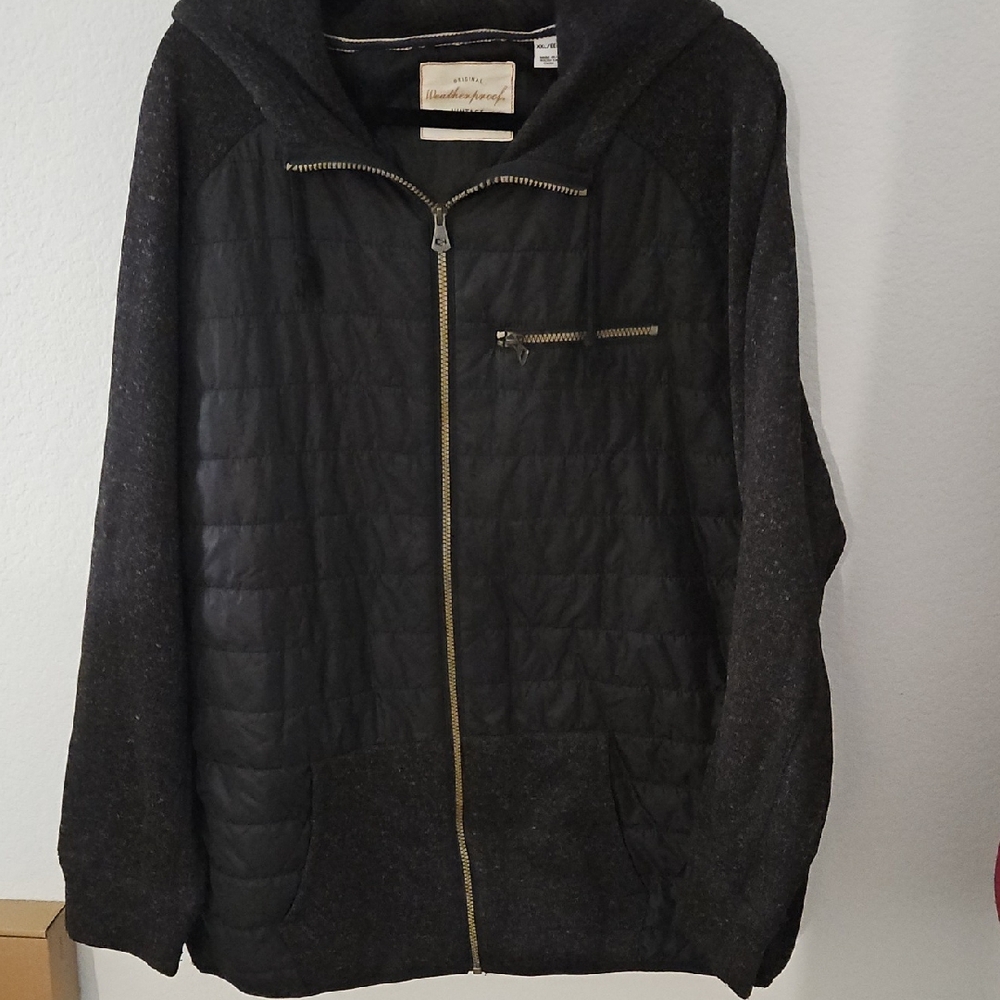 Men's Black Hooded Sweater Jacket